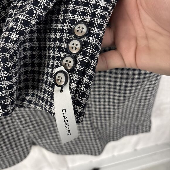 Stafford Blazer Sport Coat Mens 46R Classic Fit Navy Blue Check NWT - Picture 5 of 7